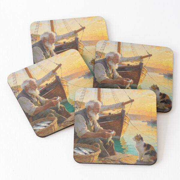 Item preview, Fisherman's Sunset at the Quiet Harbor designed and sold by BlareBlare.