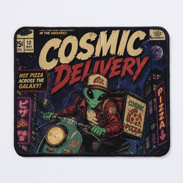 Item preview, Cósmico Delivery - Retro Sci-Fi Cosmic Cover designed and sold by Pik26shop.