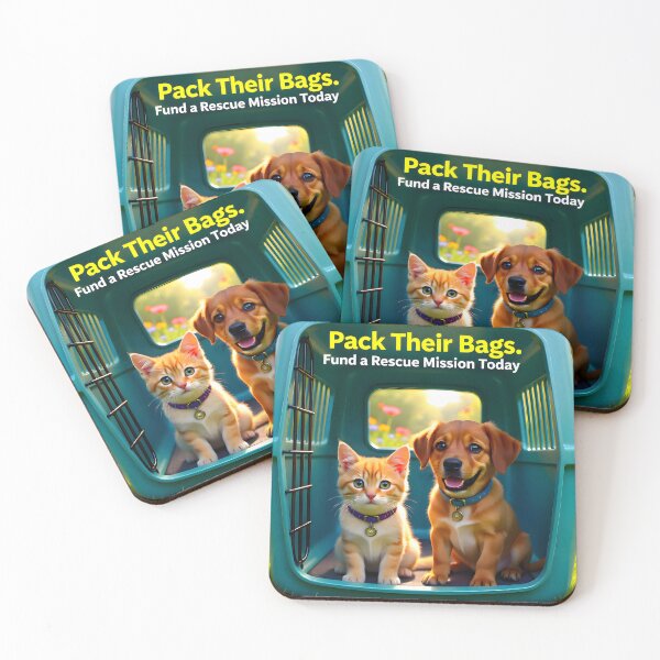Item preview, Pack Their Bags Rescue Mission: Puppy and Kitten Travel Crate Donation Ad designed and sold by Creative-RE.