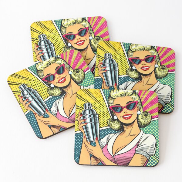 Item preview, Retro Glam Pop Art Pin Up Making Cocktail designed and sold by GildedStraw.