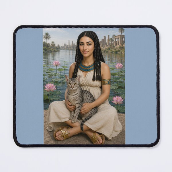 Item preview, Guardian of the Nile – Ancient Egyptian Woman with Egyptian Mau Cat designed and sold by TuyaArts.