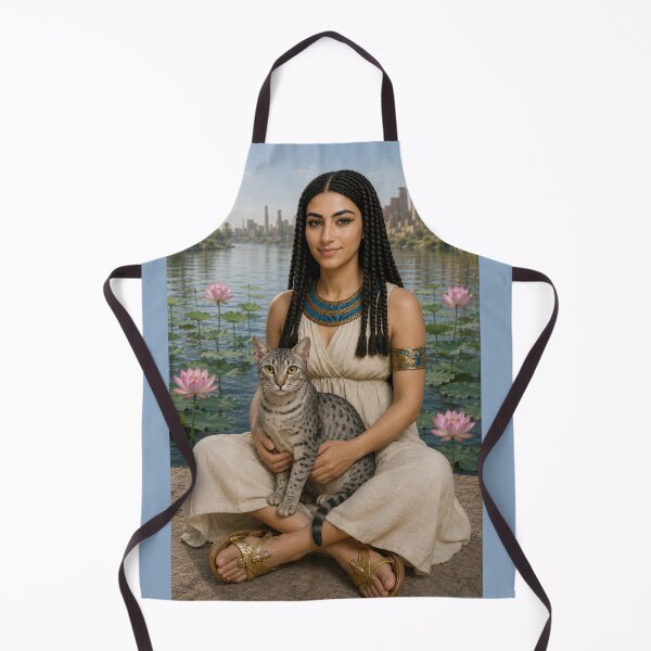 Item preview, Guardian of the Nile – Ancient Egyptian Woman with Egyptian Mau Cat designed and sold by TuyaArts.