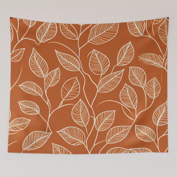 Item preview, Terracotta Vine: Minimalist White Botanical Pattern designed and sold by LiveLearnCreate.