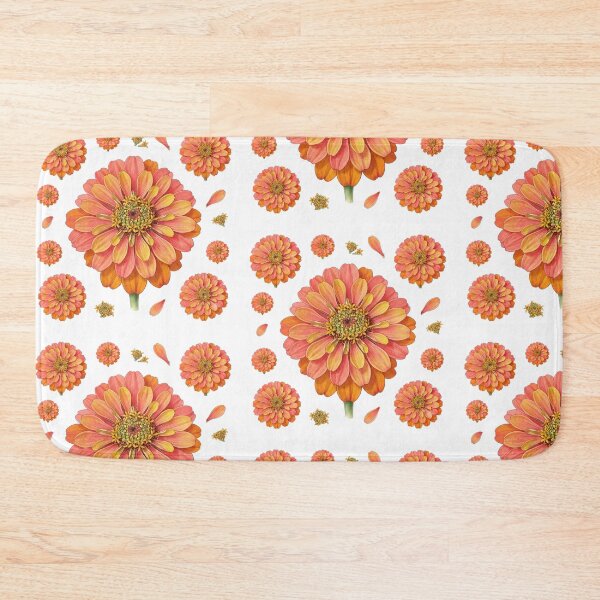 Item preview, Coral Orange Zinnia Flower designed and sold by Bio Tech Art.