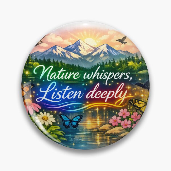 Item preview, Nature Whispers Listen Deeply Inspirational Mountain Lake Artwork designed and sold by EdgeSphere.