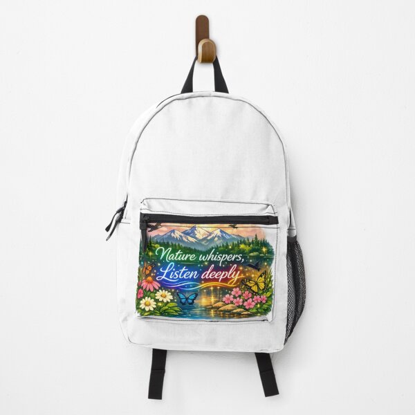 Item preview, Nature Whispers Listen Deeply Inspirational Mountain Lake Artwork designed and sold by EdgeSphere.