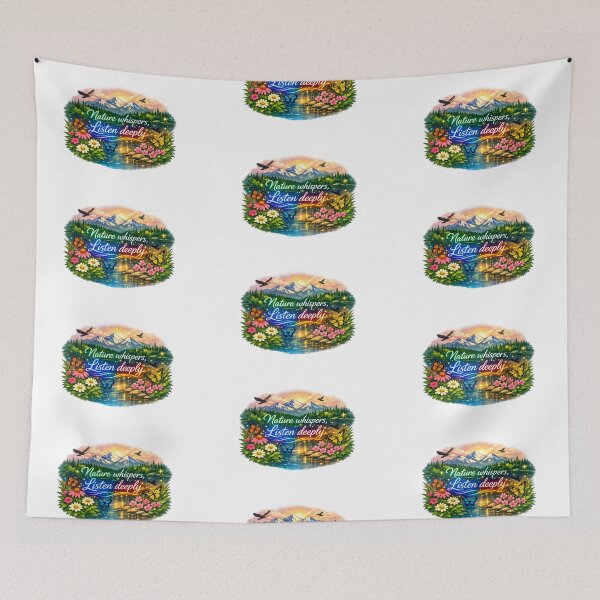 Item preview, Nature Whispers Listen Deeply Inspirational Mountain Lake Artwork designed and sold by EdgeSphere.