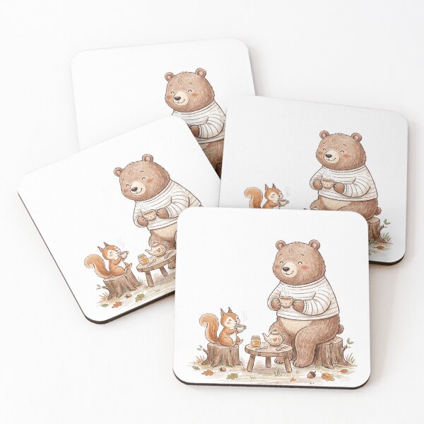 Item preview, Cozy Forest Tea Time with Bear and Squirrel designed and sold by TaiwanMemory.