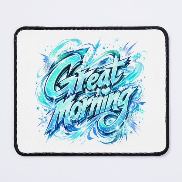 Item preview, Aqua Sparkwave Great Morning Manga Graffiti designed and sold by BlissBlvdShop.