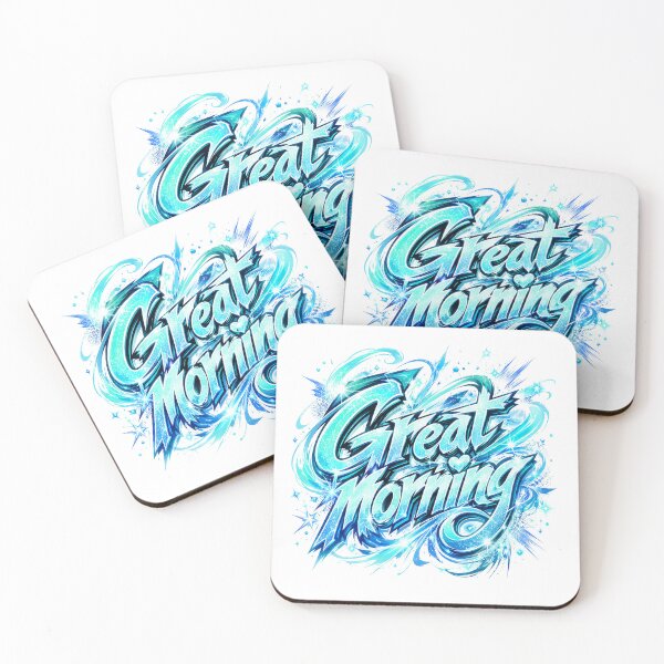Item preview, Aqua Sparkwave Great Morning Manga Graffiti designed and sold by BlissBlvdShop.