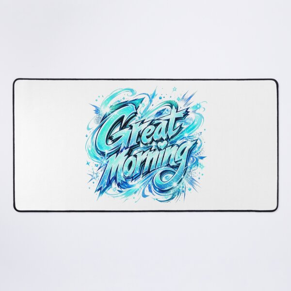 Item preview, Aqua Sparkwave Great Morning Manga Graffiti designed and sold by BlissBlvdShop.