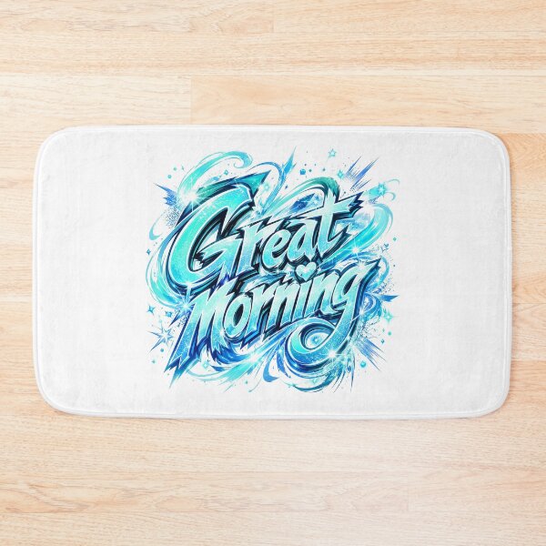 Item preview, Aqua Sparkwave Great Morning Manga Graffiti designed and sold by BlissBlvdShop.