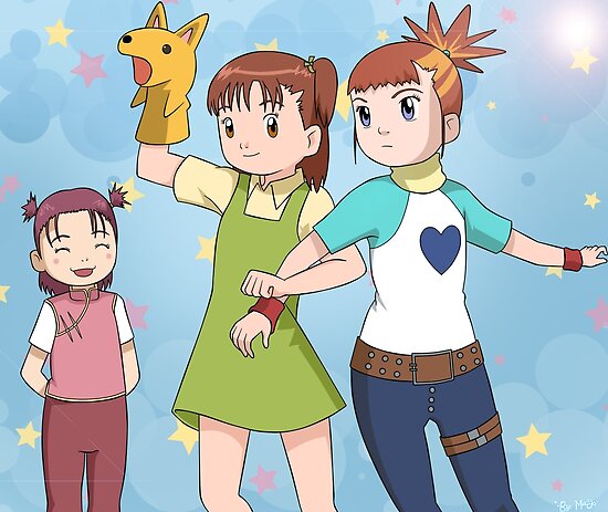 Digimon Tamers Girls Poster By Jubiamajo Redbubble