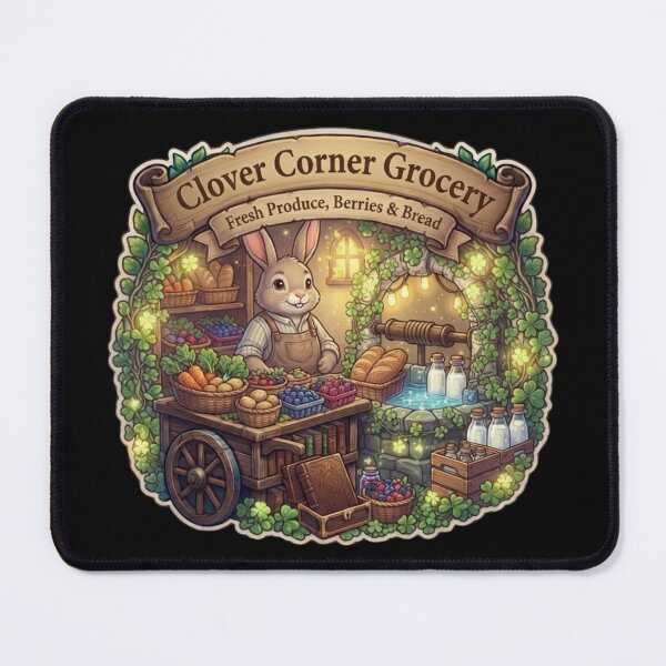 Item preview, Clover Corner Grocery | Cozy Bunny Market | Cottagecore Farm Stand | Whimsical Rabbit Shop | Fresh Produce & Bread | Cute Country Store Art designed and sold by MrDev.