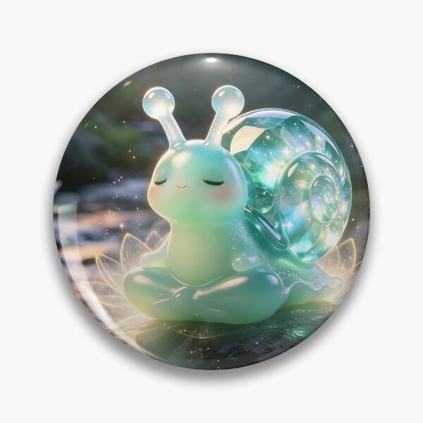 Item preview, Zen Emerald Snail - Peaceful Meditation in the Forest Creek designed and sold by ABYSSLAB.