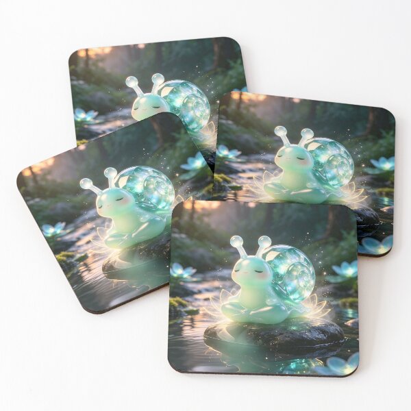Item preview, Zen Emerald Snail - Peaceful Meditation in the Forest Creek designed and sold by ABYSSLAB.