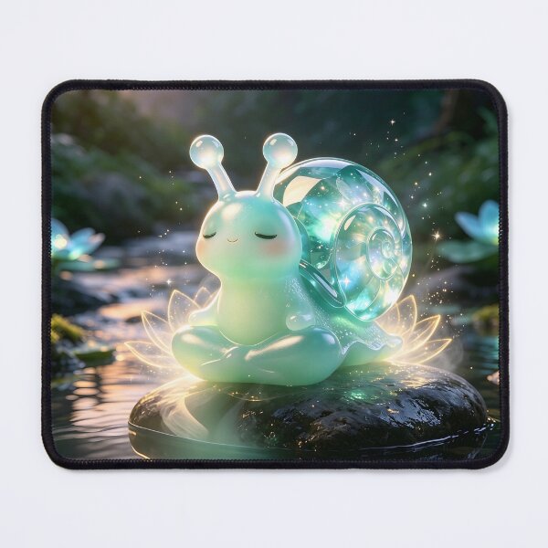 Item preview, Zen Emerald Snail - Peaceful Meditation in the Forest Creek designed and sold by ABYSSLAB.