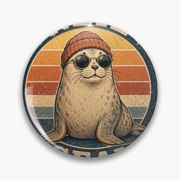 Item preview, Neil Seal Funny Retro Sea Dog Sticker designed and sold by OddlySticky.
