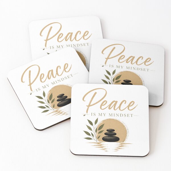 Item preview, Peace Is My Mindset Zen Inspirational Design designed and sold by WordsplusFabric.