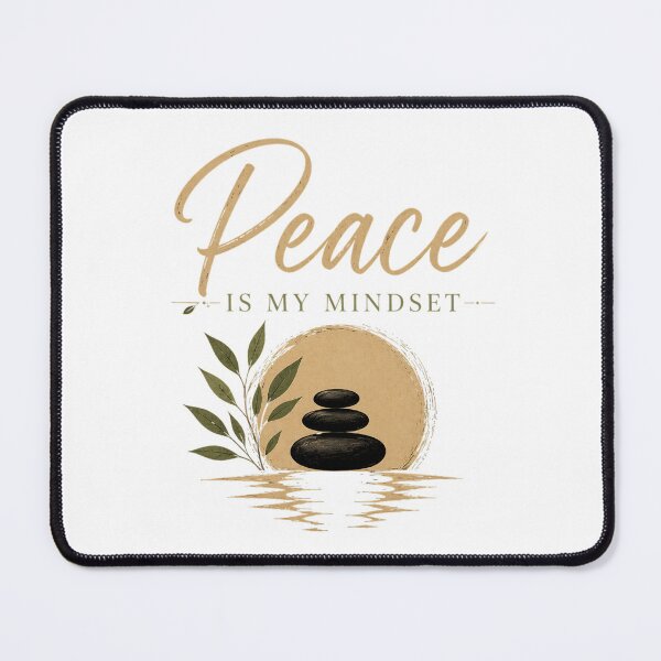 Item preview, Peace Is My Mindset Zen Inspirational Design designed and sold by WordsplusFabric.