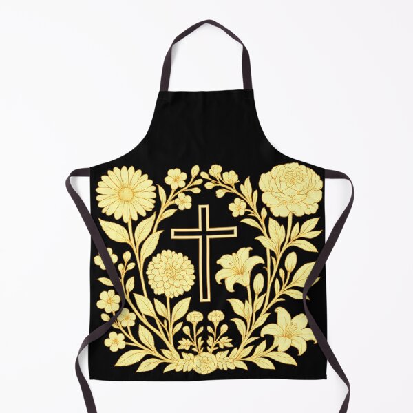 Item preview, Elegant Gold Floral Cross - Botanical Christian Line Art designed and sold by Gubgubsdesigns.