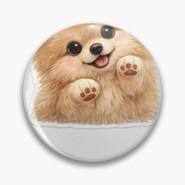 Item preview, Fluffy Pomeranian Sticker – "Kamatte" Cute Cream Pomeranian Puppy designed and sold by ArtPrintPov.