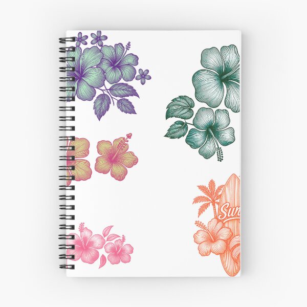 Item preview, Tropical Hibiscus Flowers & Surf Sign Illustration Set designed and sold by DonnaRaine.