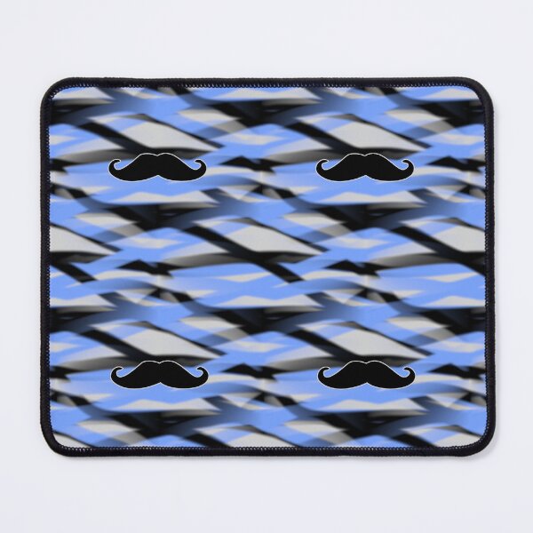 Item preview, Pattern - Batty Aqua Blue and Black with Mustache designed and sold by ZepoPublishing.