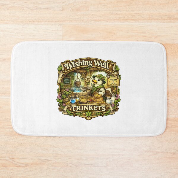 Item preview, Wishing Well Trinkets | Cottagecore Duck Merchant | Whimsical Woodland Market | Lucky Charm Shop | Cozy Storybook Village | Rustic Fantasy Art Gift designed and sold by MrDev.