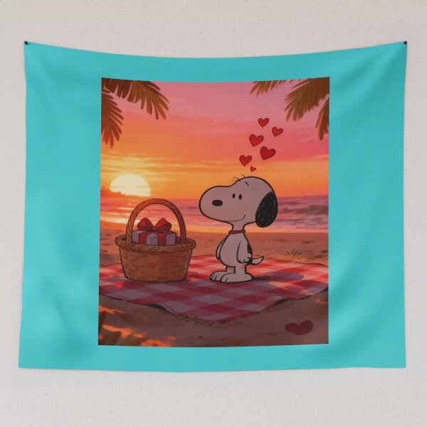 Item preview, Snoopy Beach Sunset Picnic Valentine designed and sold by Innova_Creations.