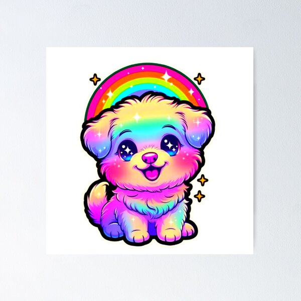 Item preview, Kawaii Rainbow Puppy Cute Cartoon Sticker designed and sold by ExploreAura Studio.