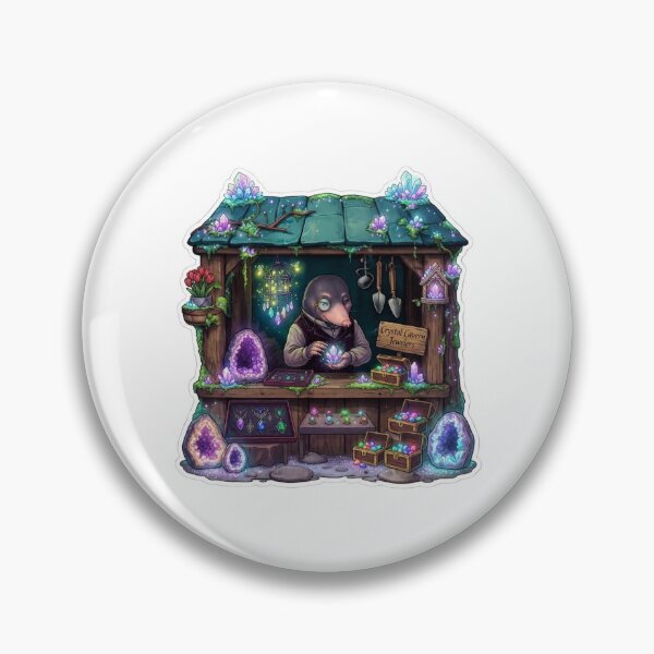 Item preview, Crystal Cavern Jewelers | Cottagecore Mole Jeweler | Woodland Crystal Shop | Fantasy Gem Merchant | Enchanted Geode Market | Whimsical Mineral Art Gift designed and sold by MrDev.