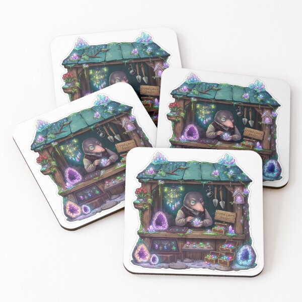 Item preview, Crystal Cavern Jewelers | Cottagecore Mole Jeweler | Woodland Crystal Shop | Fantasy Gem Merchant | Enchanted Geode Market | Whimsical Mineral Art Gift designed and sold by MrDev.