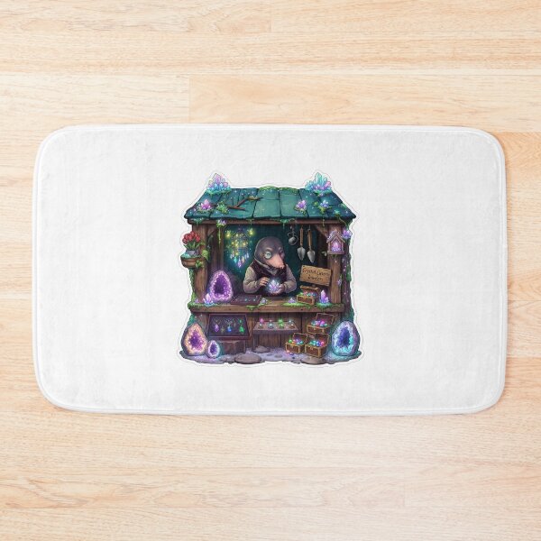 Item preview, Crystal Cavern Jewelers | Cottagecore Mole Jeweler | Woodland Crystal Shop | Fantasy Gem Merchant | Enchanted Geode Market | Whimsical Mineral Art Gift designed and sold by MrDev.