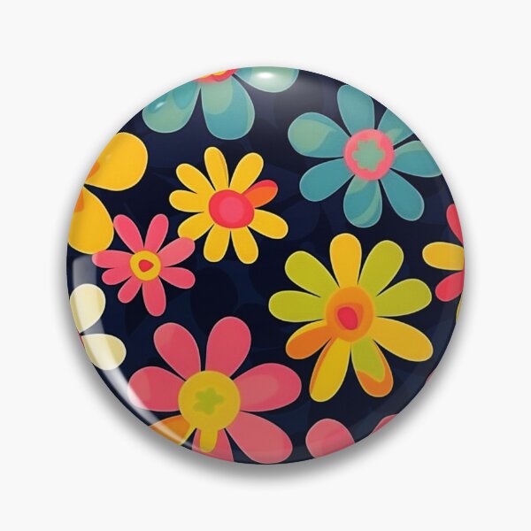 Item preview, Retro Happy Hippie 1960's Vibrant Colorful Flower Pattern designed and sold by DEC02.