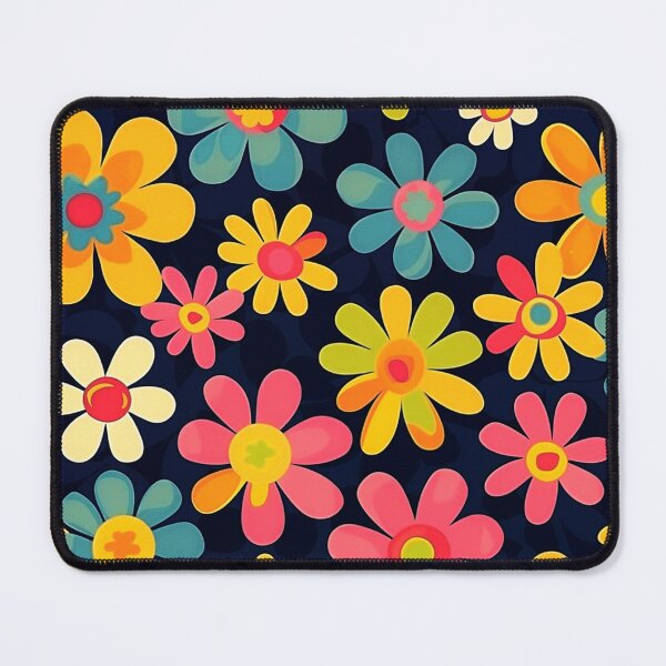 Item preview, Retro Happy Hippie 1960's Vibrant Colorful Flower Pattern designed and sold by DEC02.