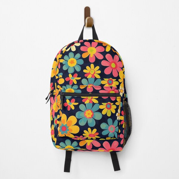 Item preview, Retro Happy Hippie 1960's Vibrant Colorful Flower Pattern designed and sold by DEC02.