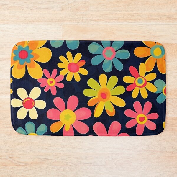 Item preview, Retro Happy Hippie 1960's Vibrant Colorful Flower Pattern designed and sold by DEC02.