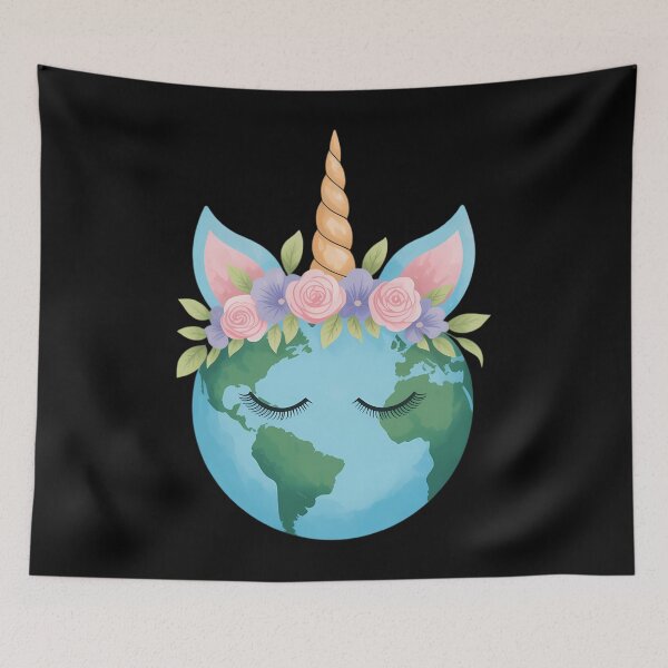 Item preview, Floral Unicorn Earth - Earth Day designed and sold by sailorjessiArt.
