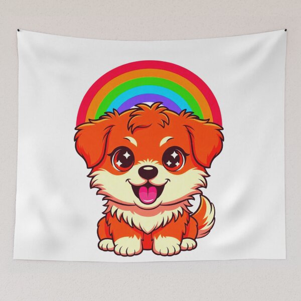 Item preview, Cute Rainbow Puppy Cartoon Sticker designed and sold by ExploreAura Studio.
