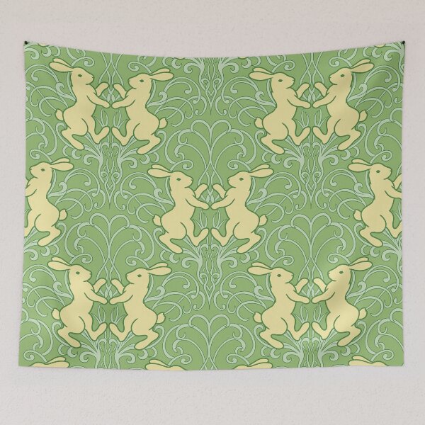 Item preview, Medieval Rabbit in art nouveau botanical pattern  designed and sold by tayaan.