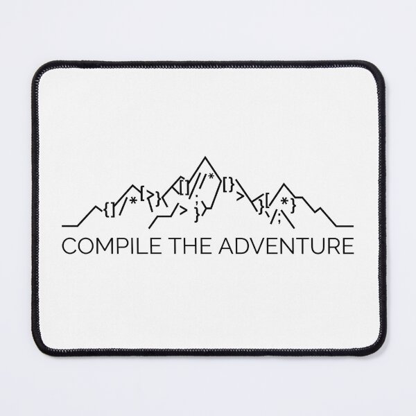Item preview, Compile the Adventure Minimalist Code Mountain Line Art designed and sold by pattman.