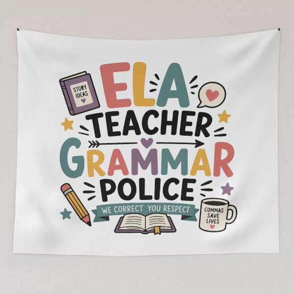 Item preview, ELA English Teacher Grammar Police designed and sold by officinelala.