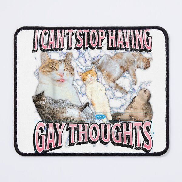 Item preview, I Can't Stop Having Gay Thoughts Funny Cat Meme Bootleg T-Shirt designed and sold by Badriiiii.