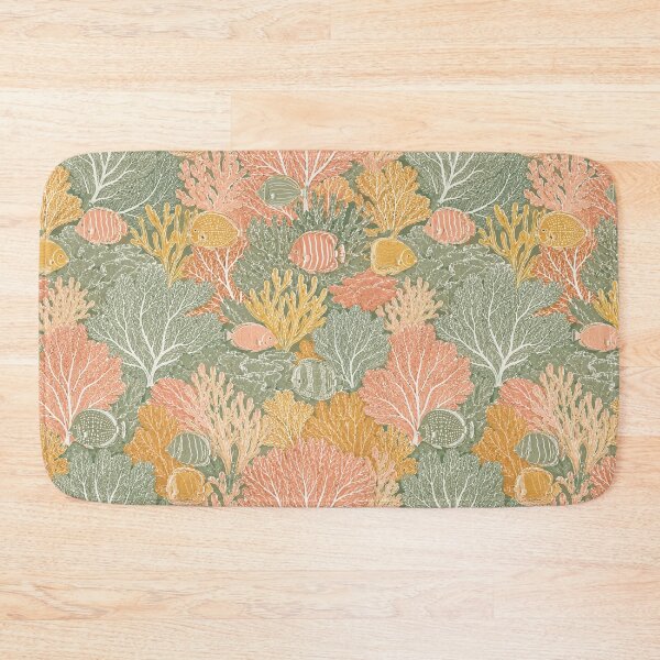 Item preview, Coastal Coral Reef Fish Pattern Ocean Life Shower Curtain designed and sold by FestivityFinds.