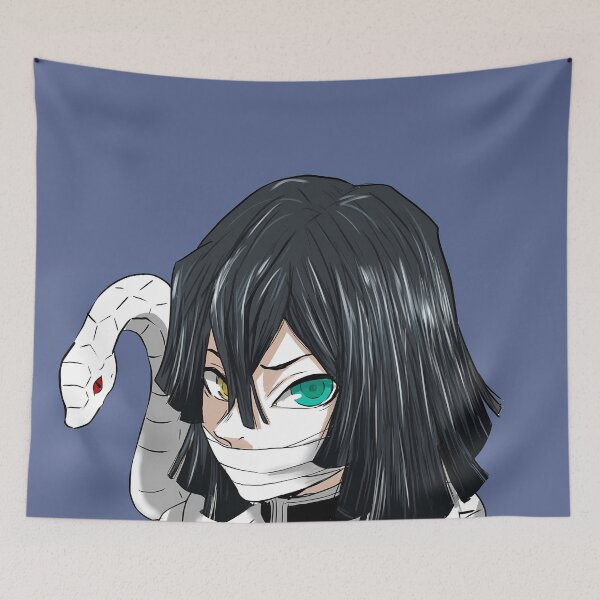 Item preview, Obanai Iguro Demon Slayer Blue Portrait White Snake designed and sold by MicaheHaffner.