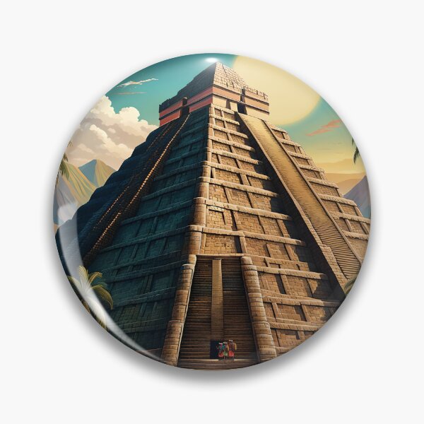 Item preview, Ancient Inca Empire Pyramid Modern Travel Poster designed and sold by Glimmersmith.