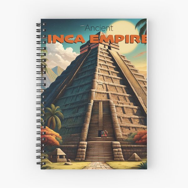 Item preview, Ancient Inca Empire Pyramid Modern Travel Poster designed and sold by Glimmersmith.