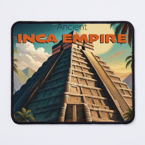 Item preview, Ancient Inca Empire Pyramid Modern Travel Poster designed and sold by Glimmersmith.