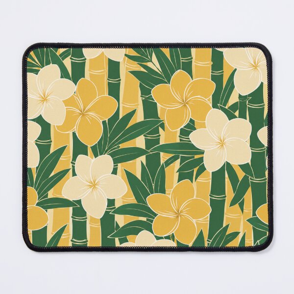 Item preview, Tropical Plumeria & Bamboo Floral Pattern Throw Blanket – Yellow Green Hawaii Design designed and sold by FestivityFinds.